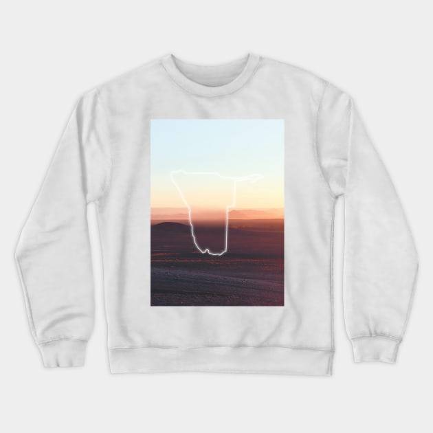 Namibia Country Map | Luminous Landscapes Crewneck Sweatshirt by Visitify